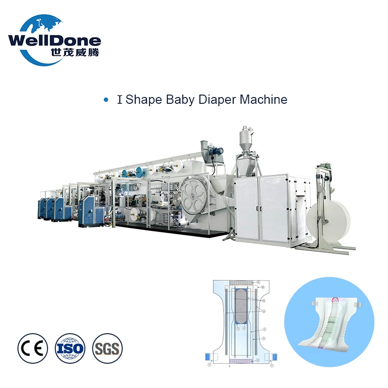 Full Servo Automatic Baby Diaper Machine Big Waistband Diaper Making Production Line